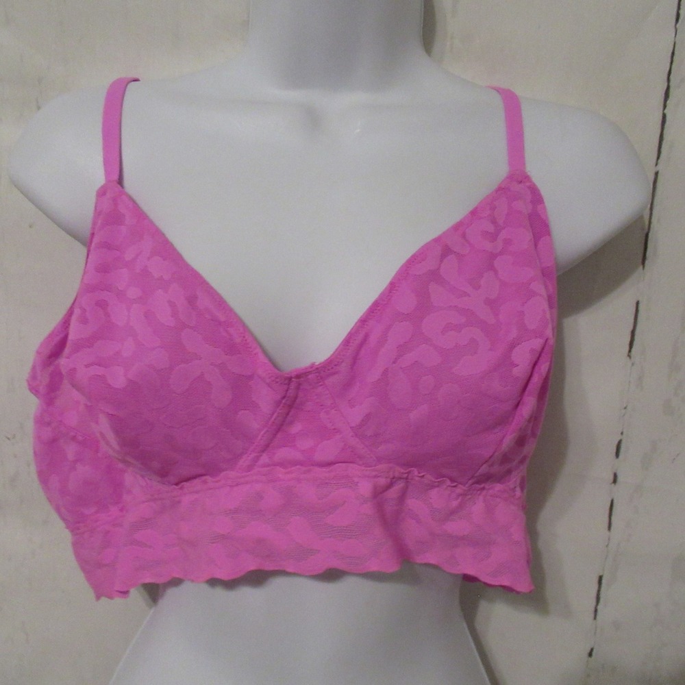 Skims Bra 4X Pink Lace Bralette Wire Free Pullover Plus Size